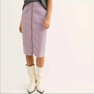 Free People I want it all Cord Skirt- Purple